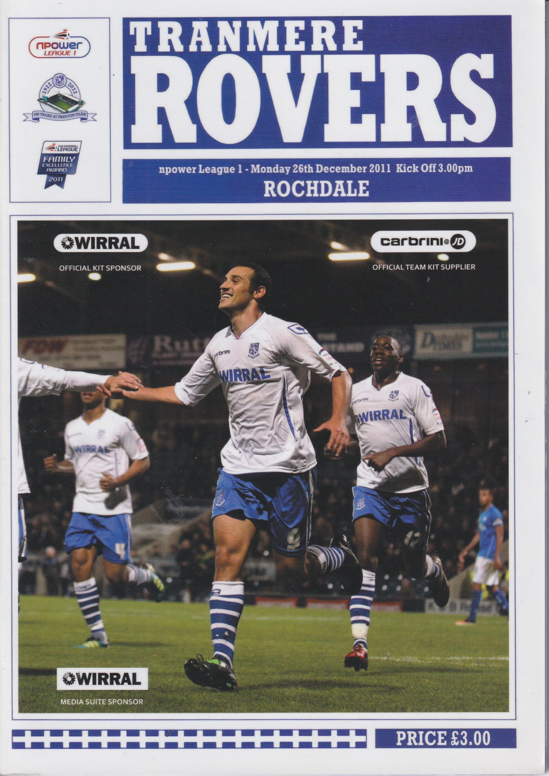Tranmere Rovers v Rochdale match programme